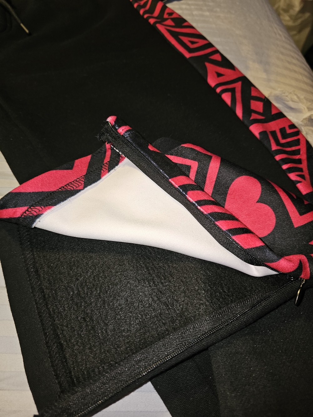 WOMANS Black Jogger Pants with Pink Geo Side Panels - Picture 7 of 12